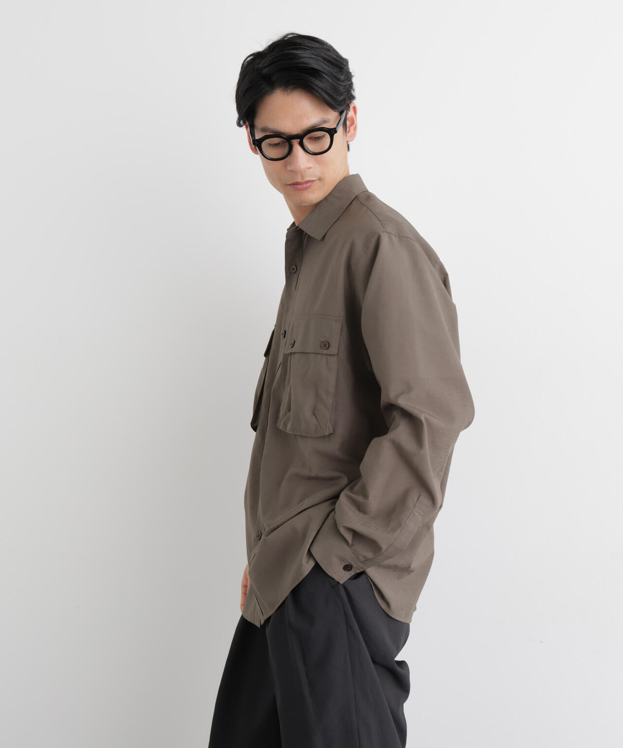 テクニカルリネンライクWポケットシャツジャケット/吸水速乾・接触冷感・UVカット(セットアップ可) 6686120216