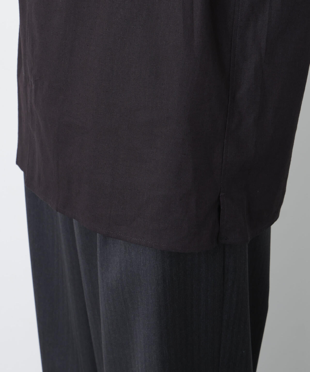 「FRENCH LINEN」 フライフロント半袖シャツ 6686121201