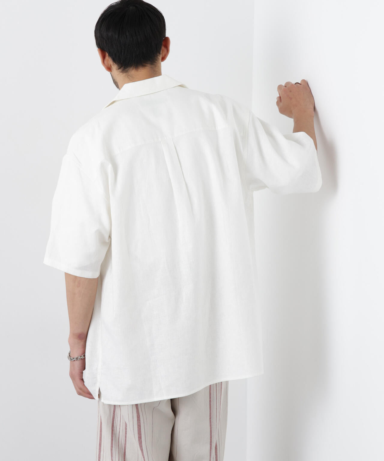 「FRENCH LINEN」 フライフロント半袖シャツ 6686121201