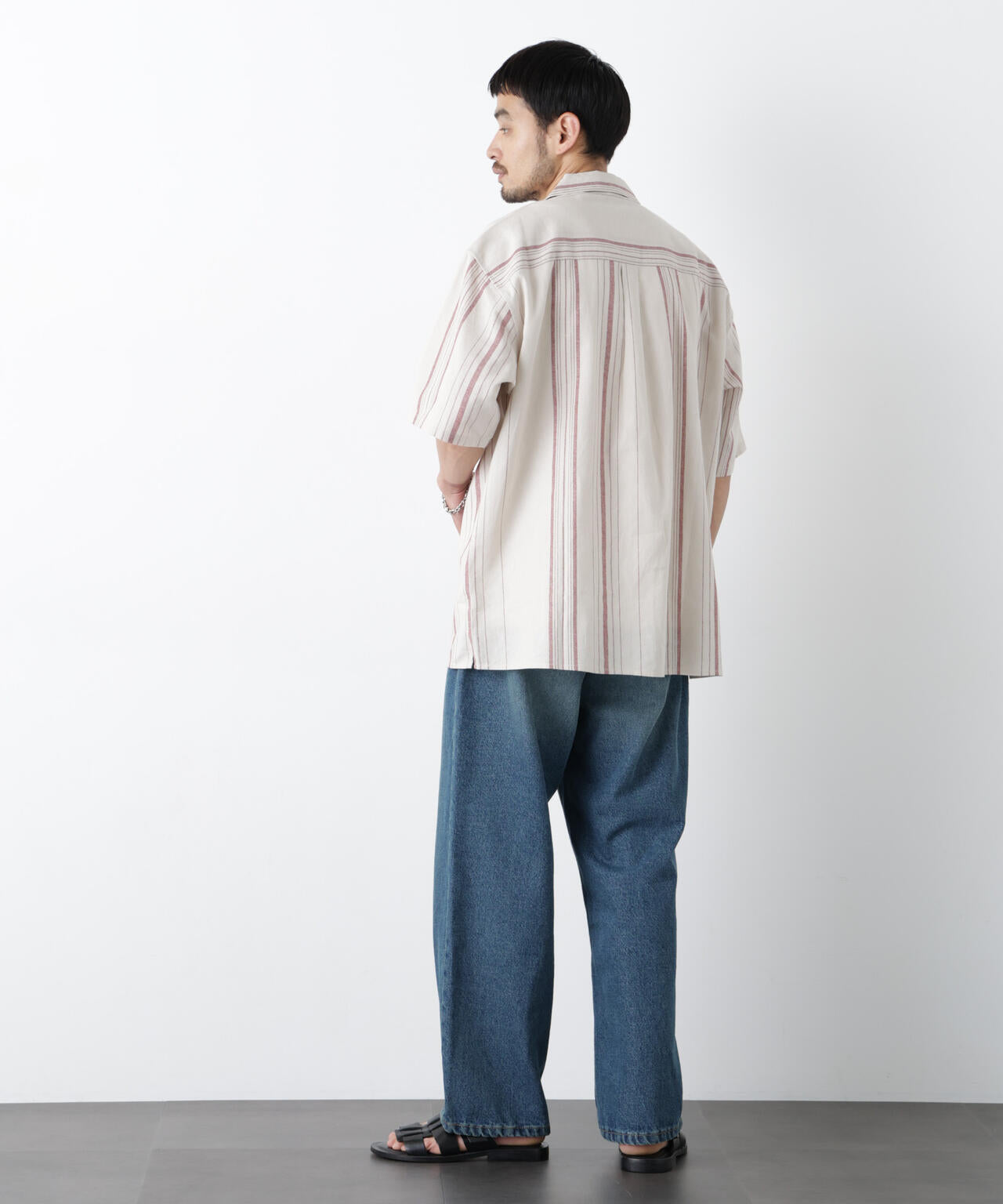 「FRENCH LINEN」 フライフロント半袖シャツ 6686121201