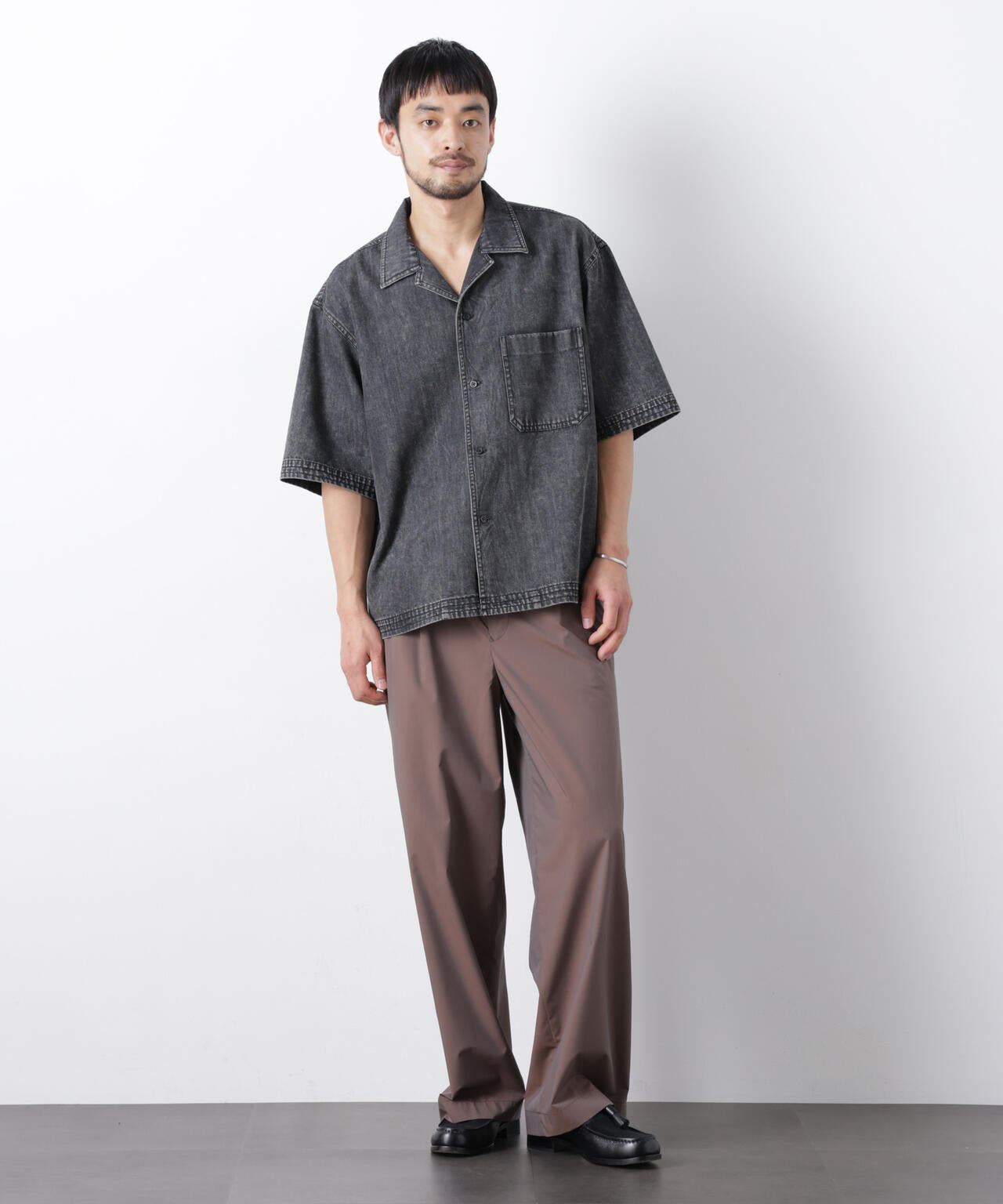 「OtoNANO」 デニムシャツ 半袖 6686121219