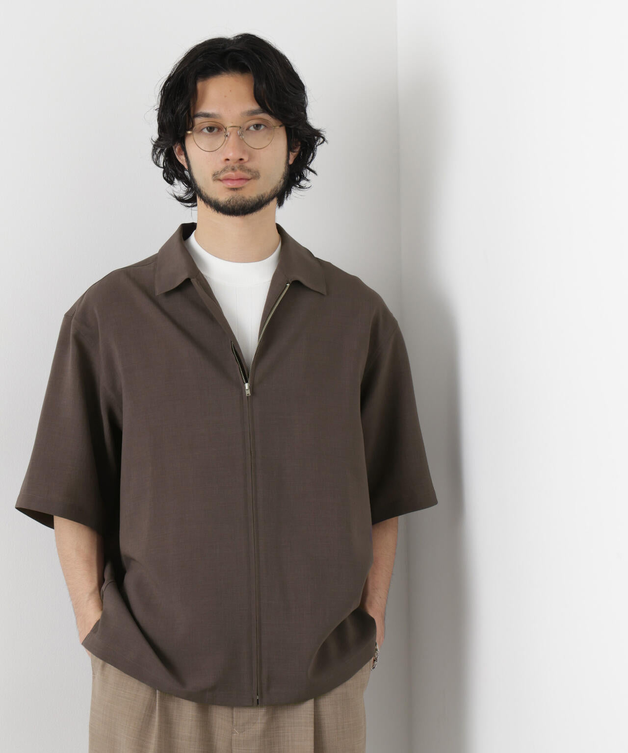 「メランジドライ」ZIPシャツブルゾン(セットアップ可) 6686121225