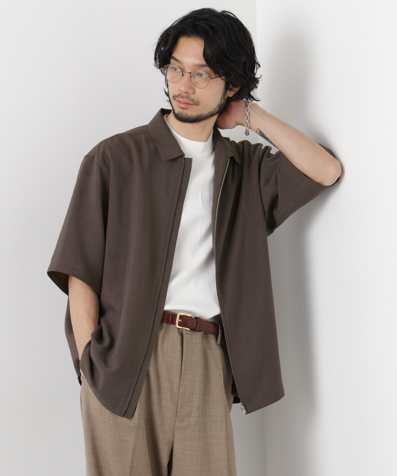 「メランジドライ」ZIPシャツブルゾン(セットアップ可) 6686121225