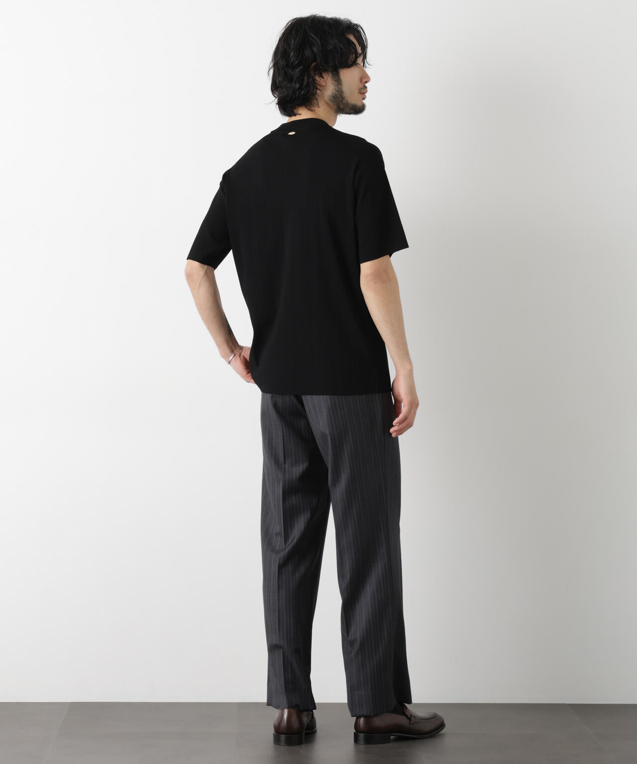 「ASSEMBLANC」 針抜きクルーネックニット 6686122208