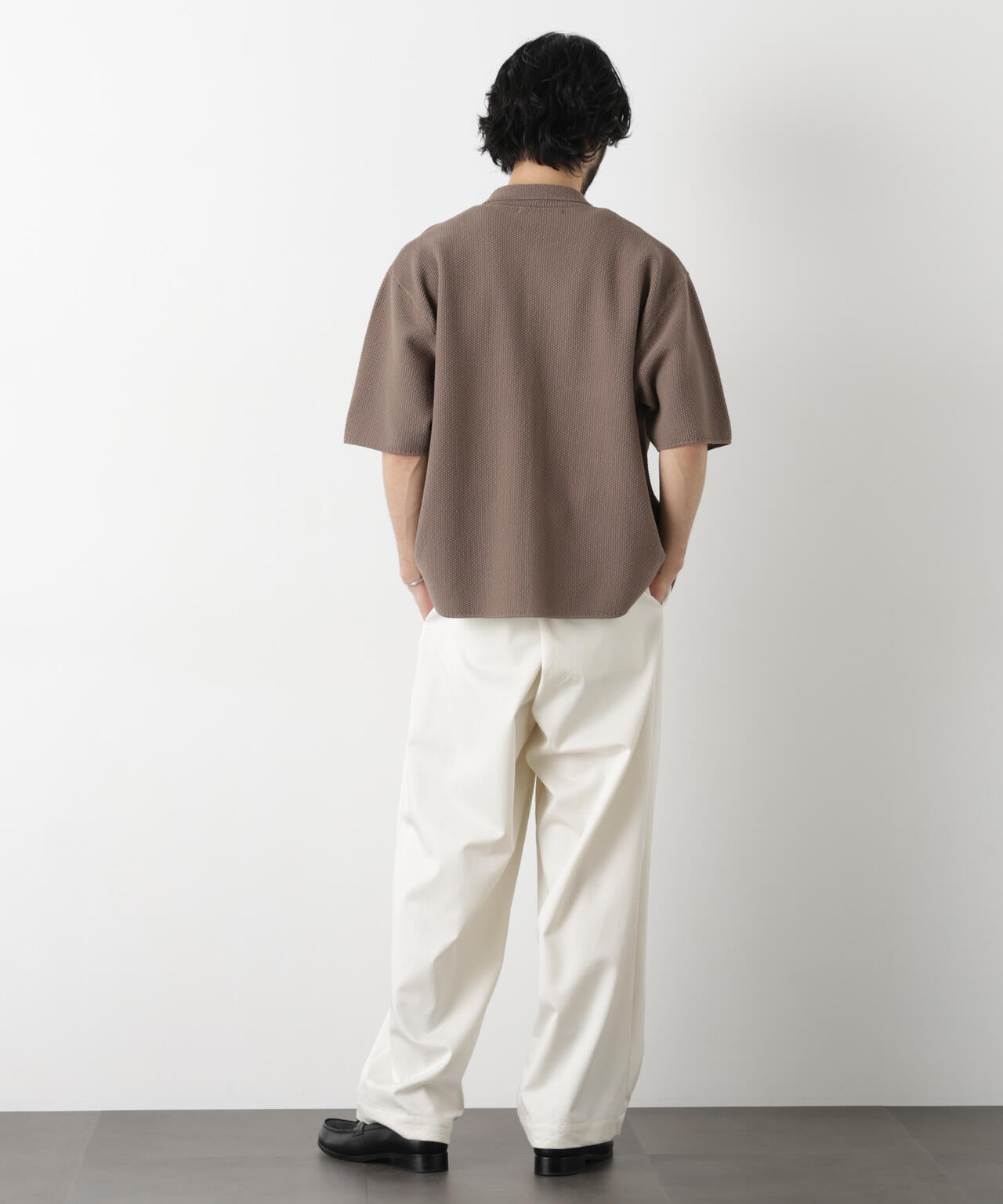 コットンシードステッチニットシャツ 6686122210