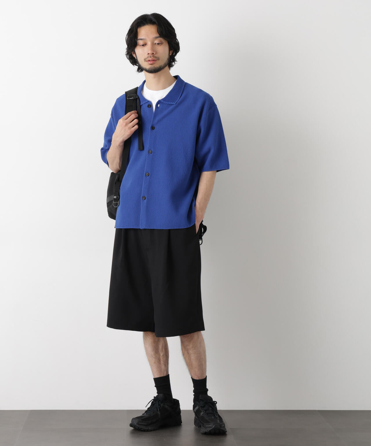 コットンシードステッチニットシャツ 6686122210