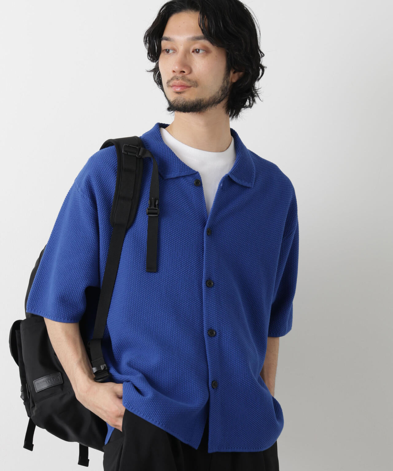 コットンシードステッチニットシャツ 6686122210