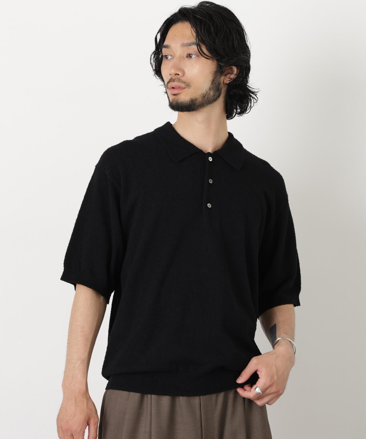 C/Ny ブークレ ニットポロシャツ 6686122212