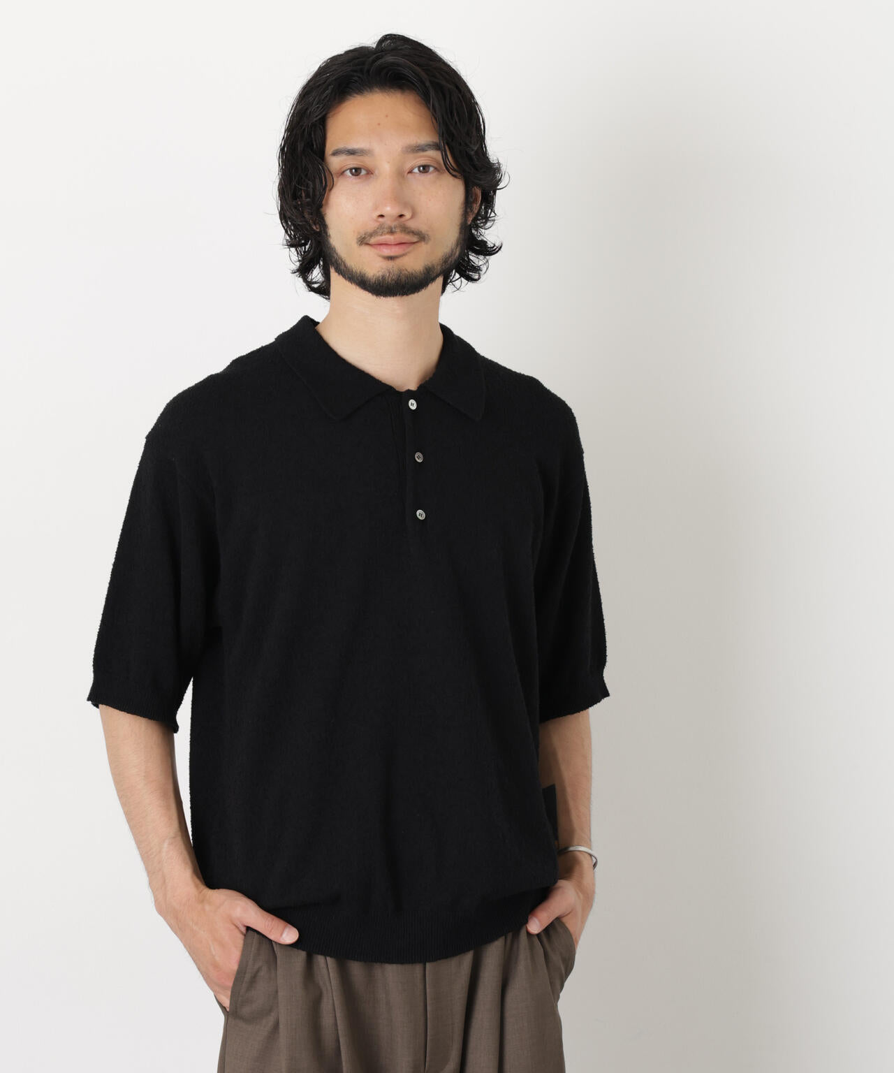 C/Ny ブークレ ニットポロシャツ 6686122212