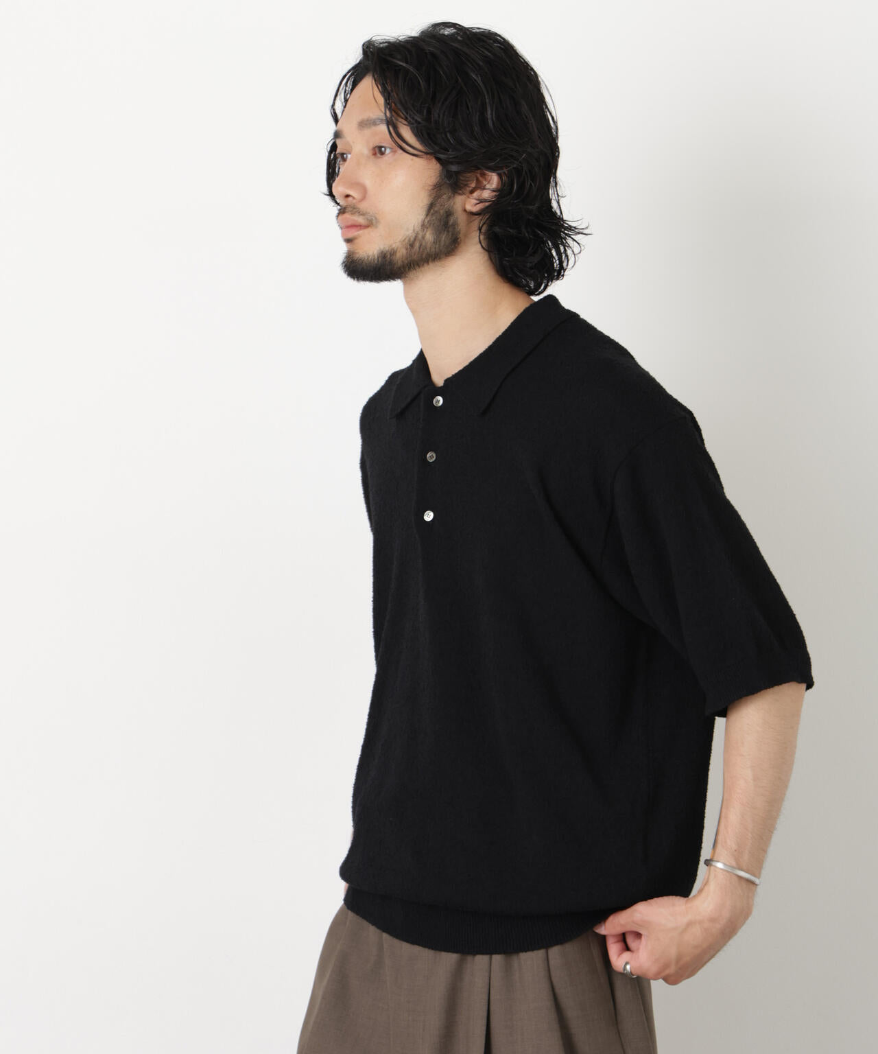 C/Ny ブークレ ニットポロシャツ 6686122212