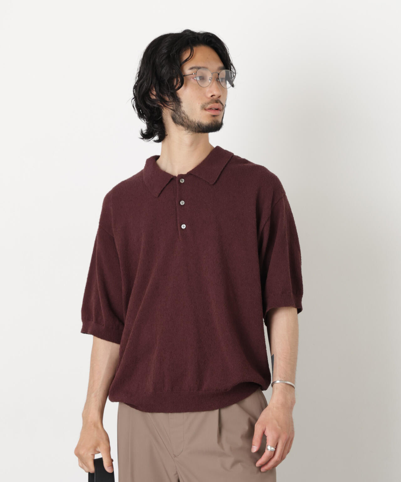 C/Ny ブークレ ニットポロシャツ 6686122212