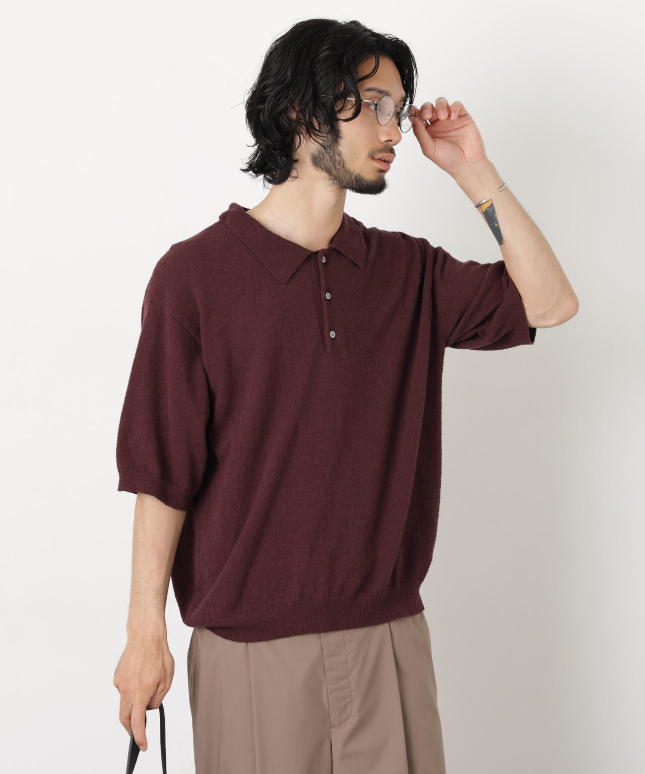 C/Ny ブークレ ニットポロシャツ 6686122212