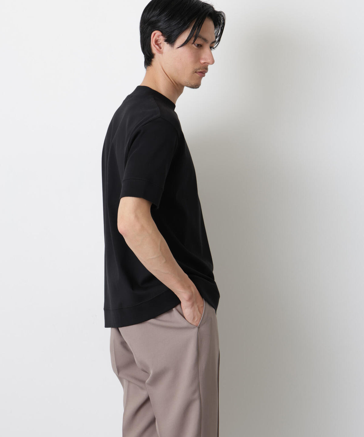 「FORMAL JERSEY」モックネックカットソー半袖 6686124202