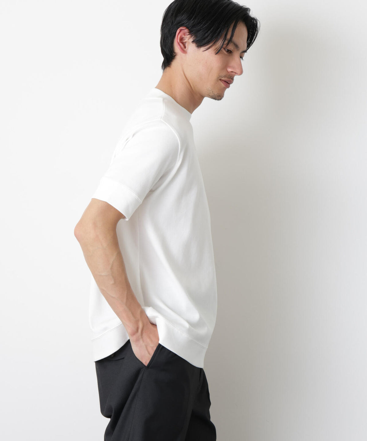「FORMAL JERSEY」モックネックカットソー半袖 6686124202