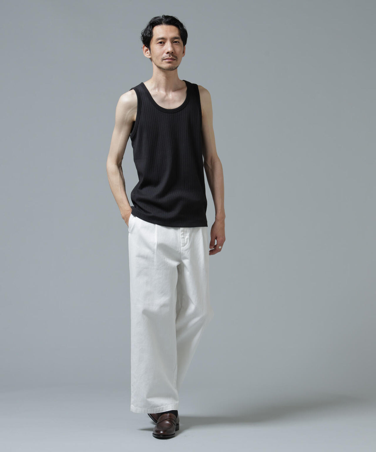 Anti Soaked(R) 汗染み防止 リブタンクトップ 6686124212