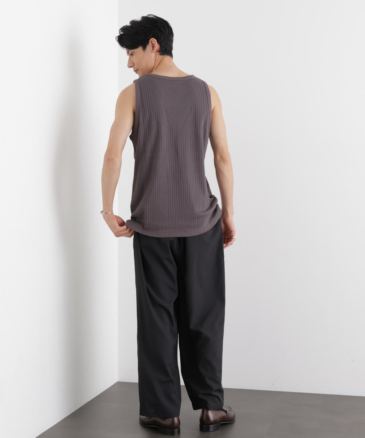 Anti Soaked(R) 汗染み防止 リブタンクトップ 6686124212