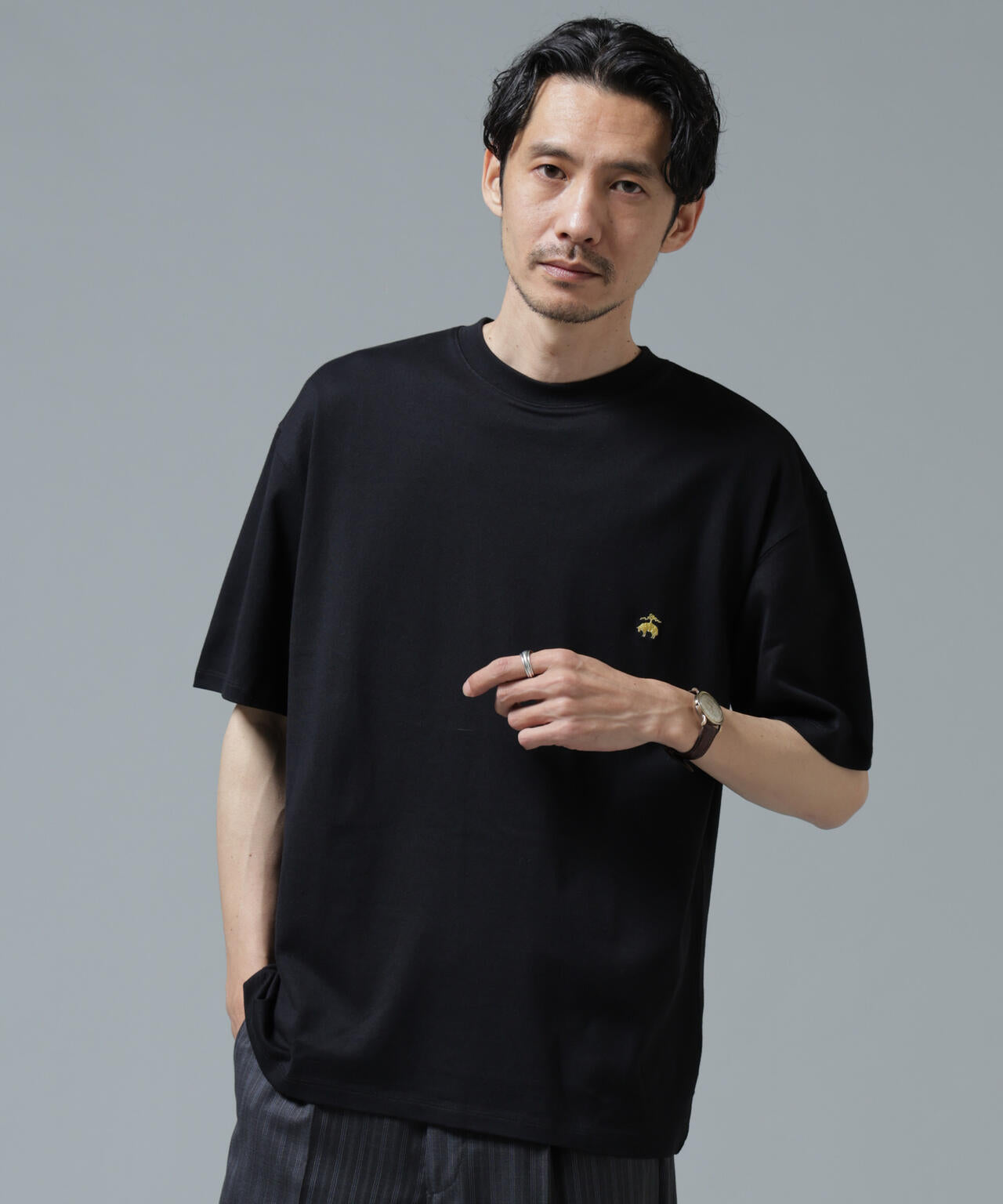 「Brooks Brothers別注」Anti Soaked(R) 汗染み防止 クルーネック ビッグシルエットTシャツ 6686124213