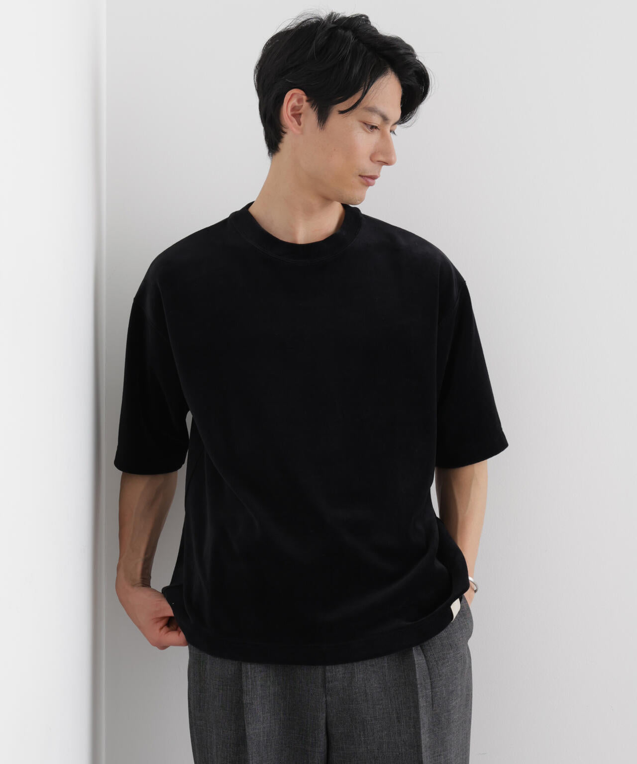 ベロア クルーネック Tシャツ 半袖 6686124226
