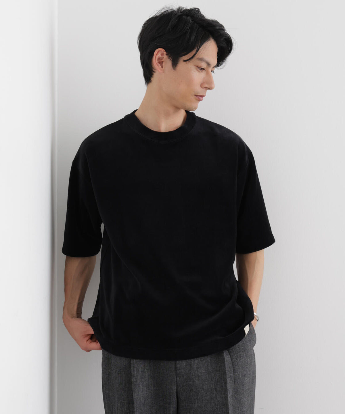 ベロア クルーネック Tシャツ 半袖 6686124226