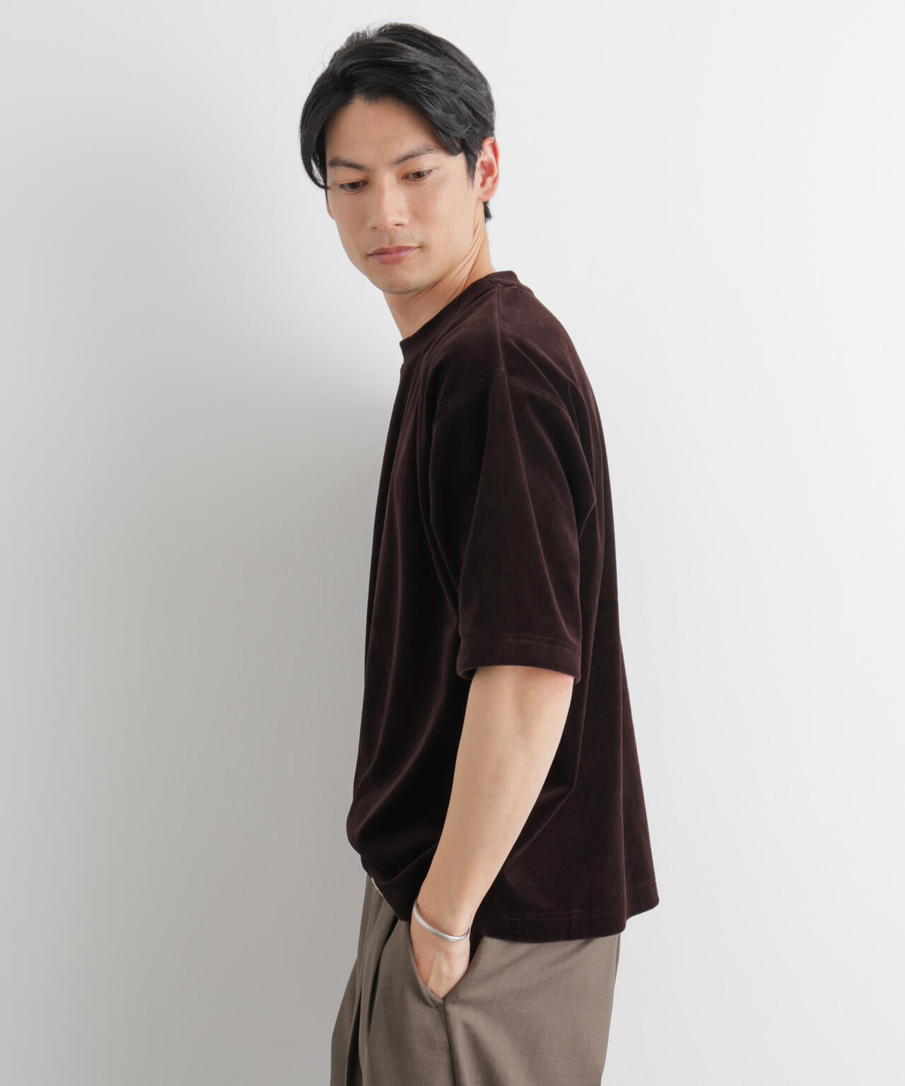 ベロア クルーネック Tシャツ 半袖 6686124226