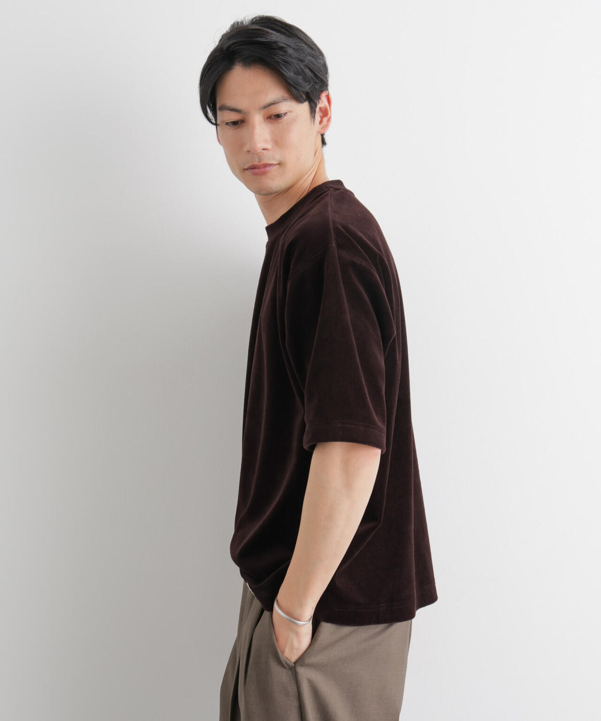 ベロア クルーネック Tシャツ 半袖 6686124226
