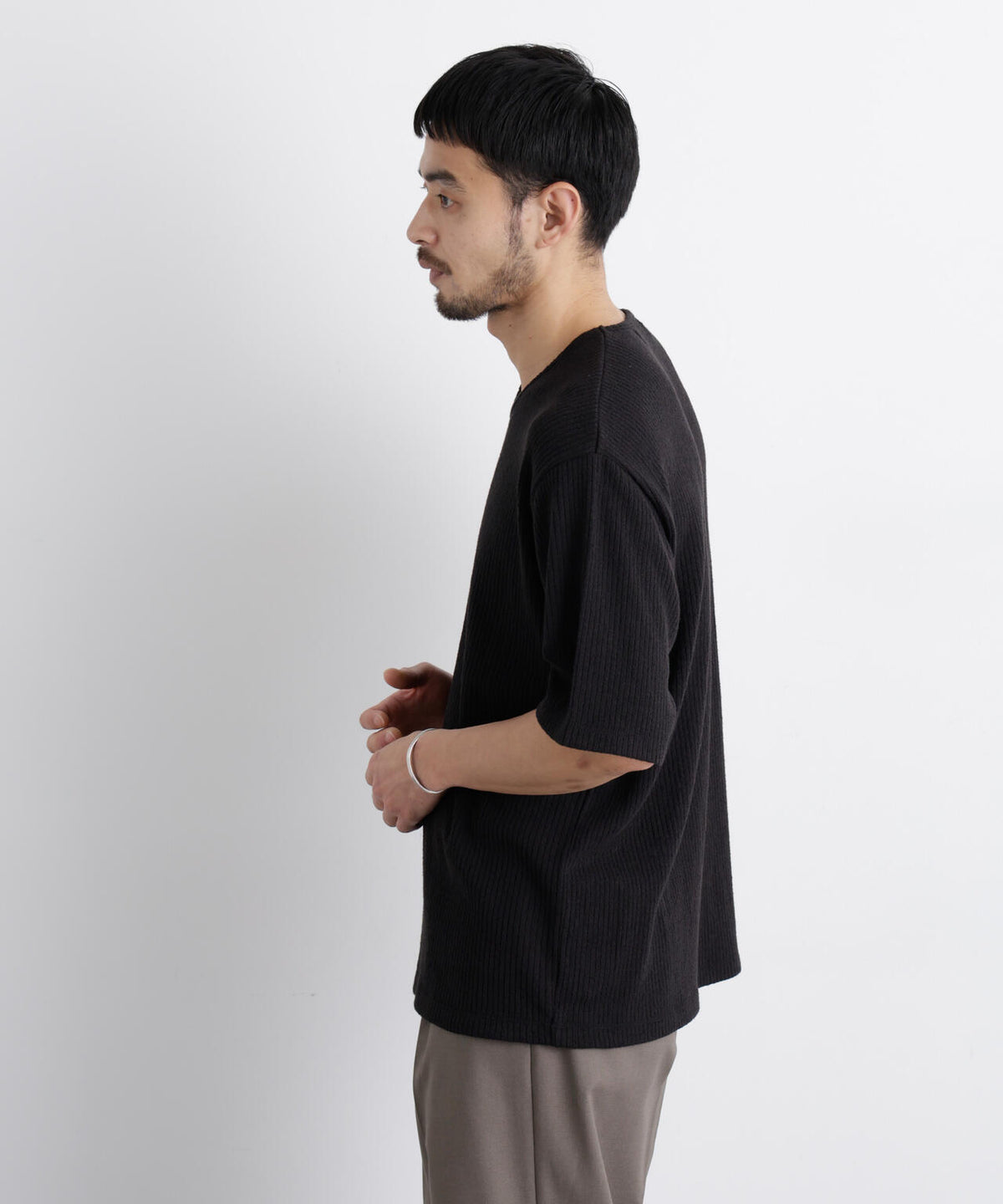 強撚ループヤーン針抜きストレッチ Tシャツ 6686124227