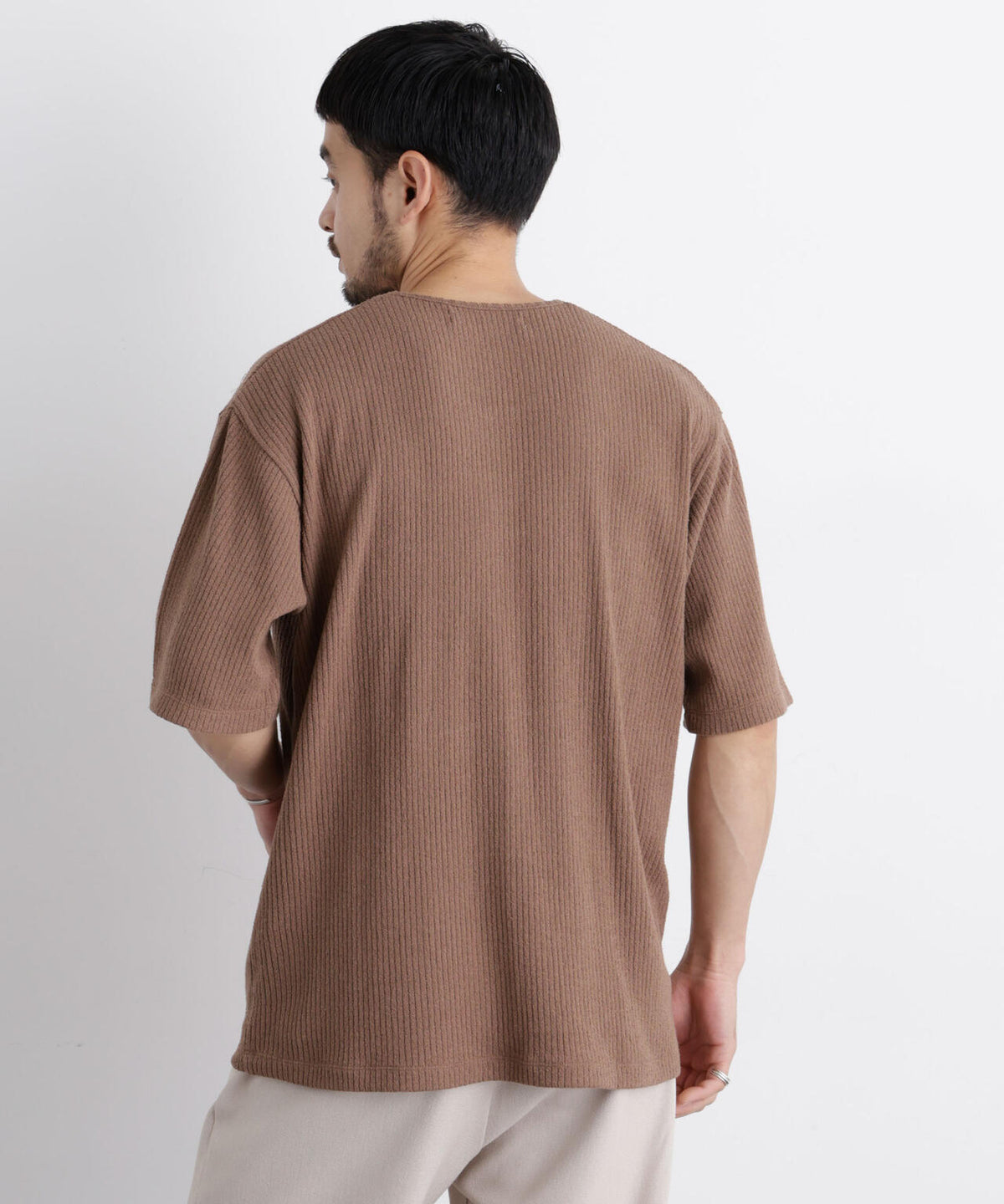 強撚ループヤーン針抜きストレッチ Tシャツ 6686124227