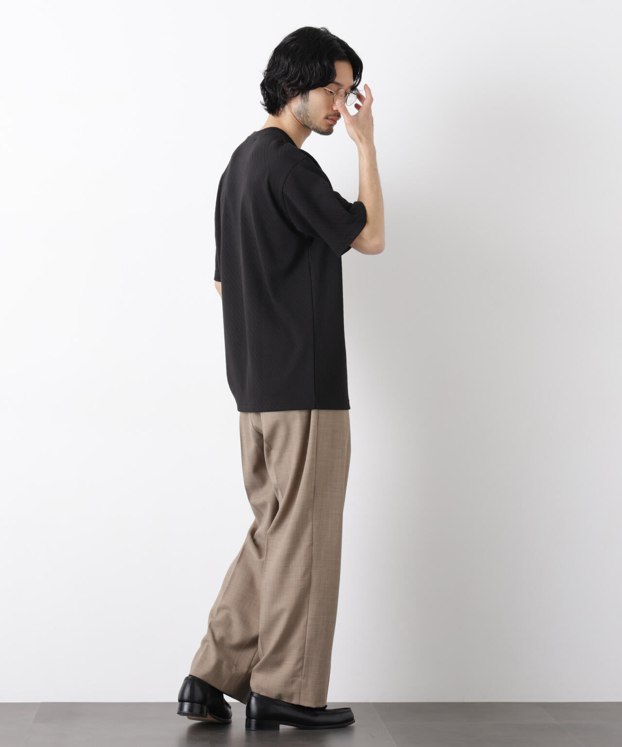 リンクスジャガードスリーブTシャツ 6686124228