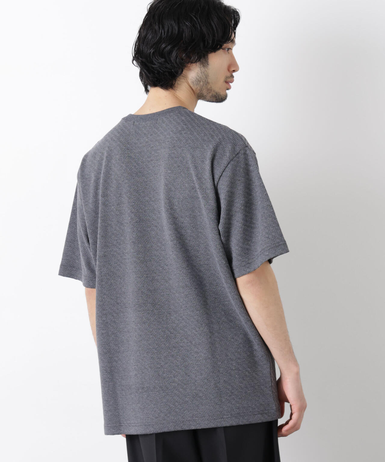 リンクスジャガードスリーブTシャツ 6686124228