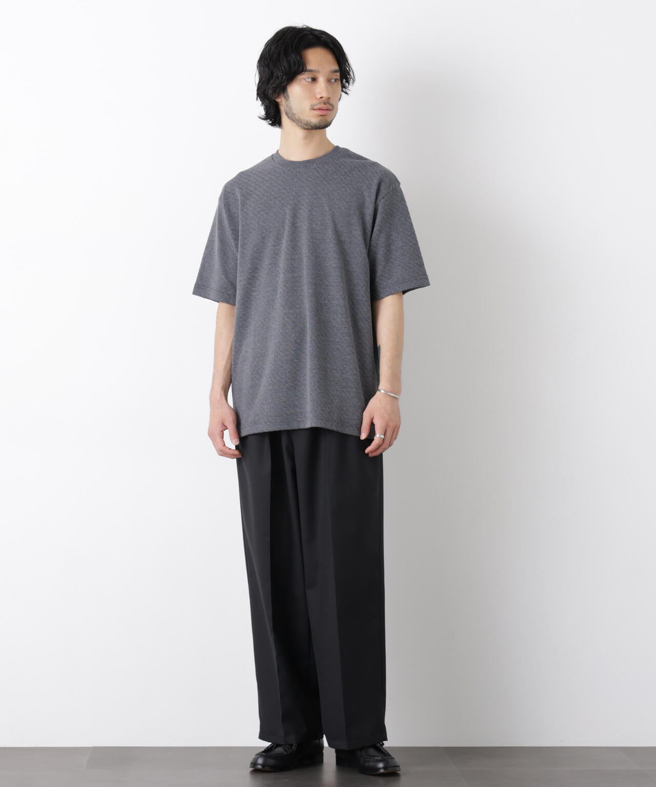 リンクスジャガードスリーブTシャツ 6686124228