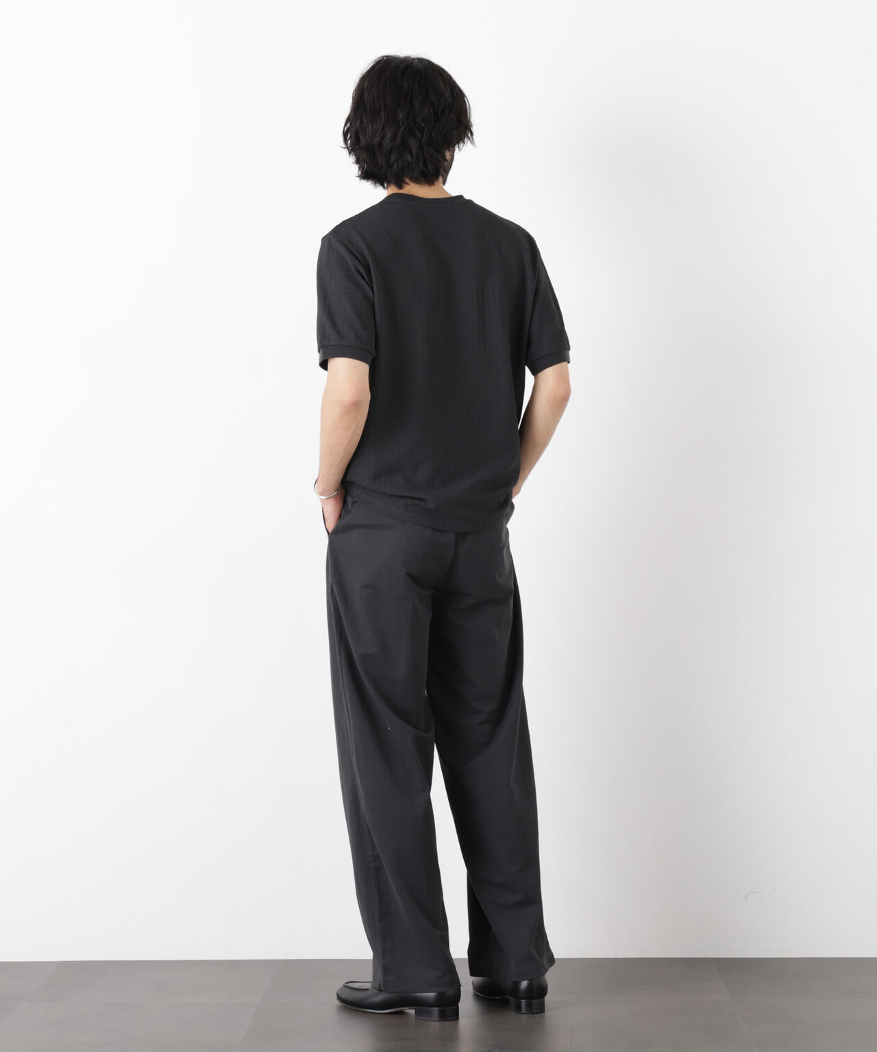 「モダンコンフォート」ヘリンボン クルーネックTシャツ 半袖 6686124243