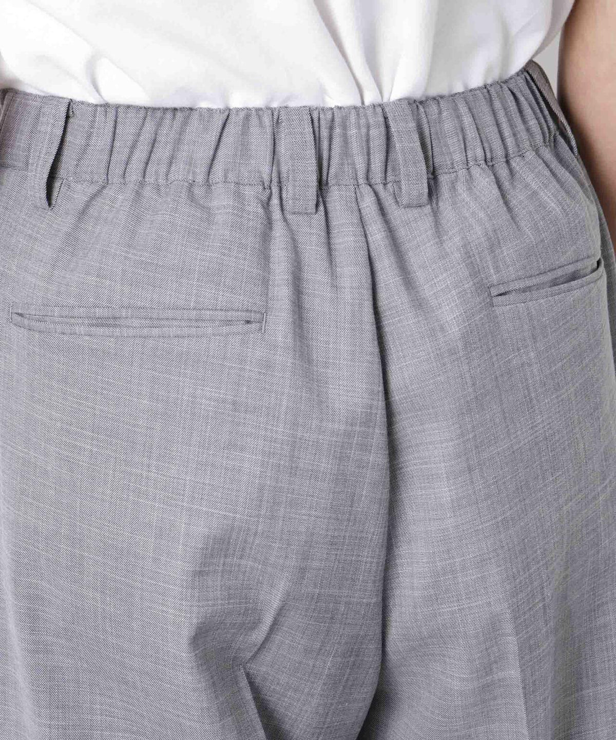 「大人のワイドパンツ」スラブシャークスキンイージースラックス 6686127209