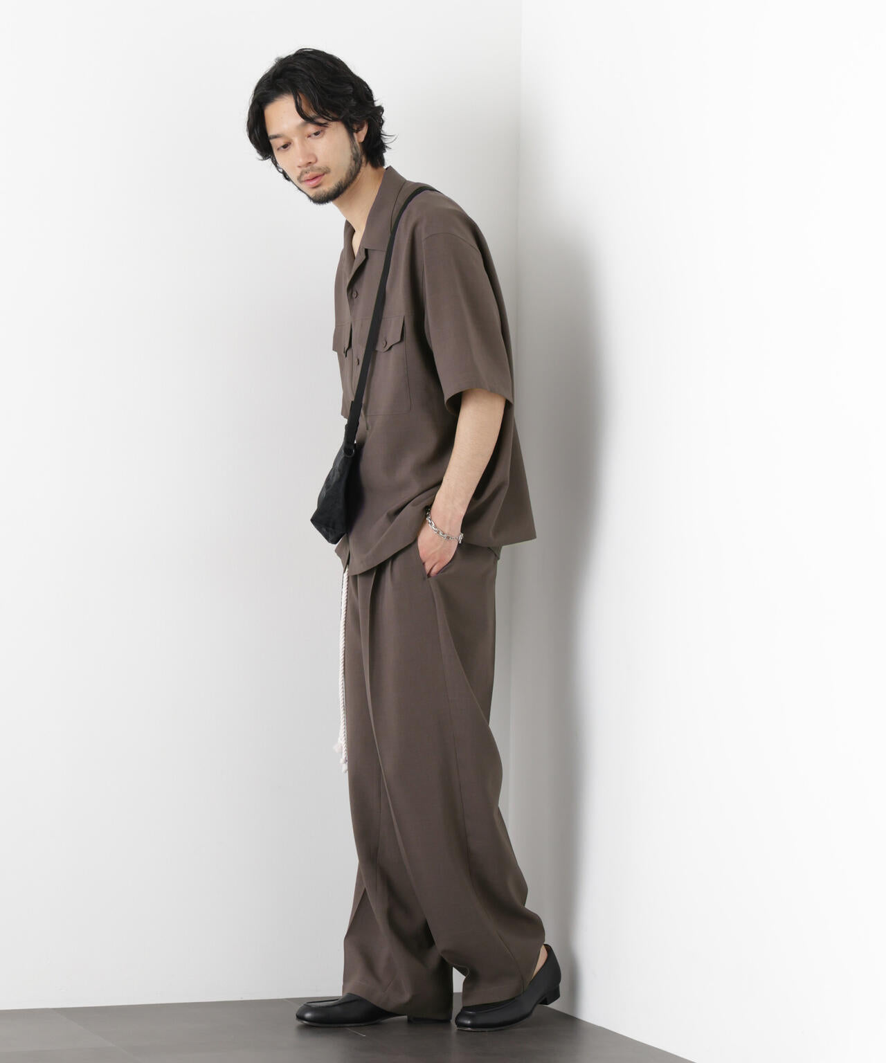 「メランジドライ」ワイドスラックス(セットアップ可) 6686127217