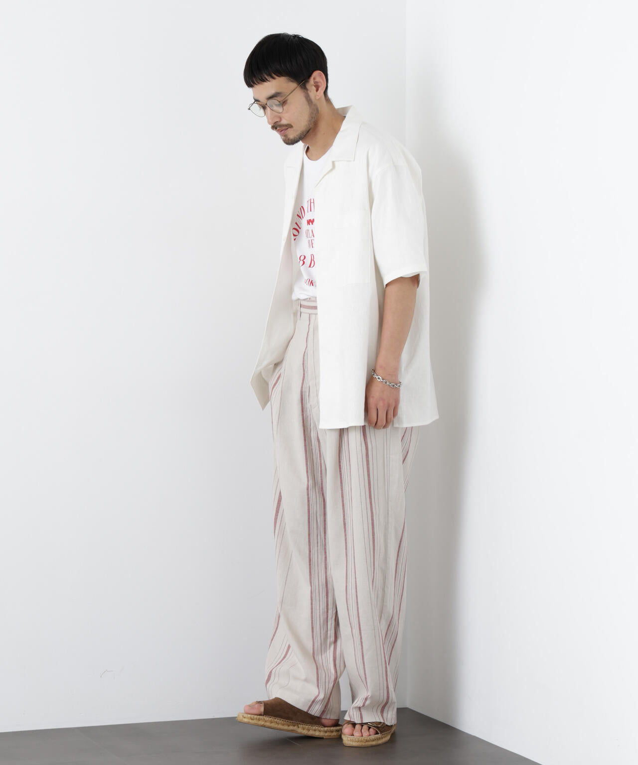 「FRENCH LINEN」 ストライプスラックス 6686127218