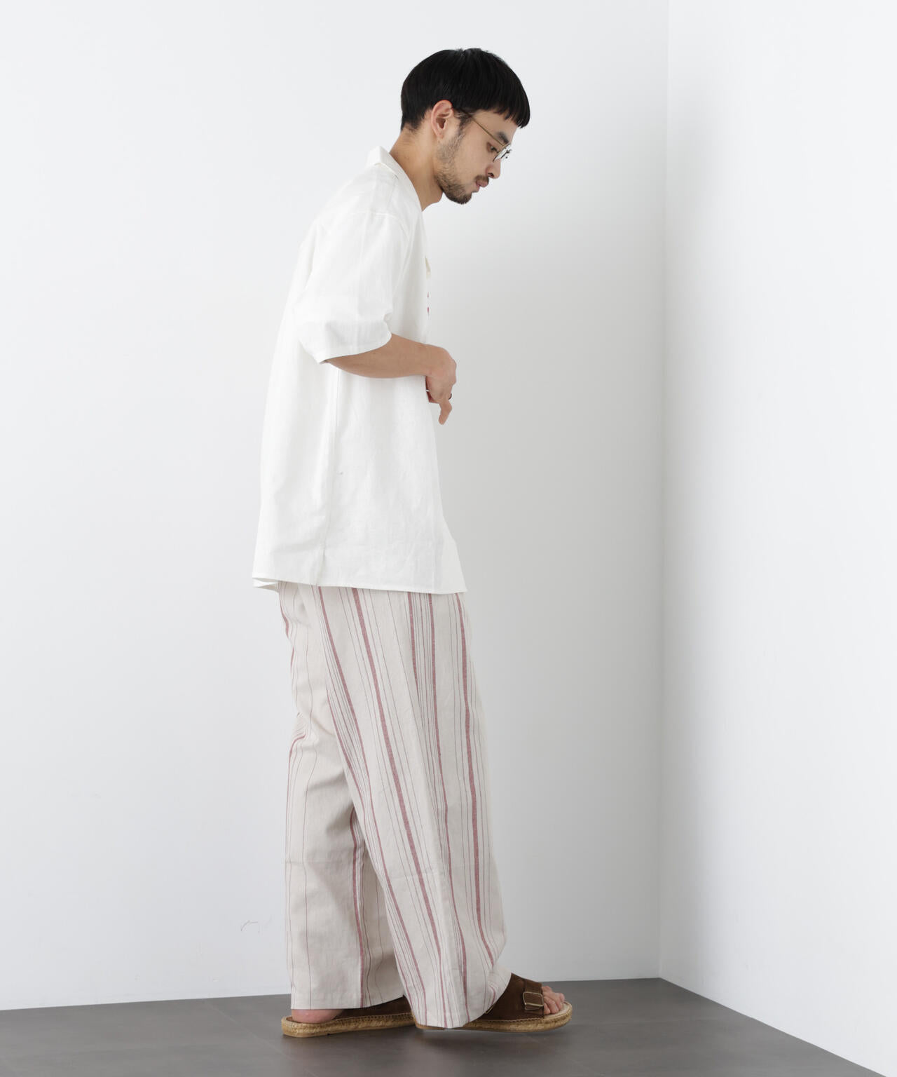 「FRENCH LINEN」 ストライプスラックス 6686127218