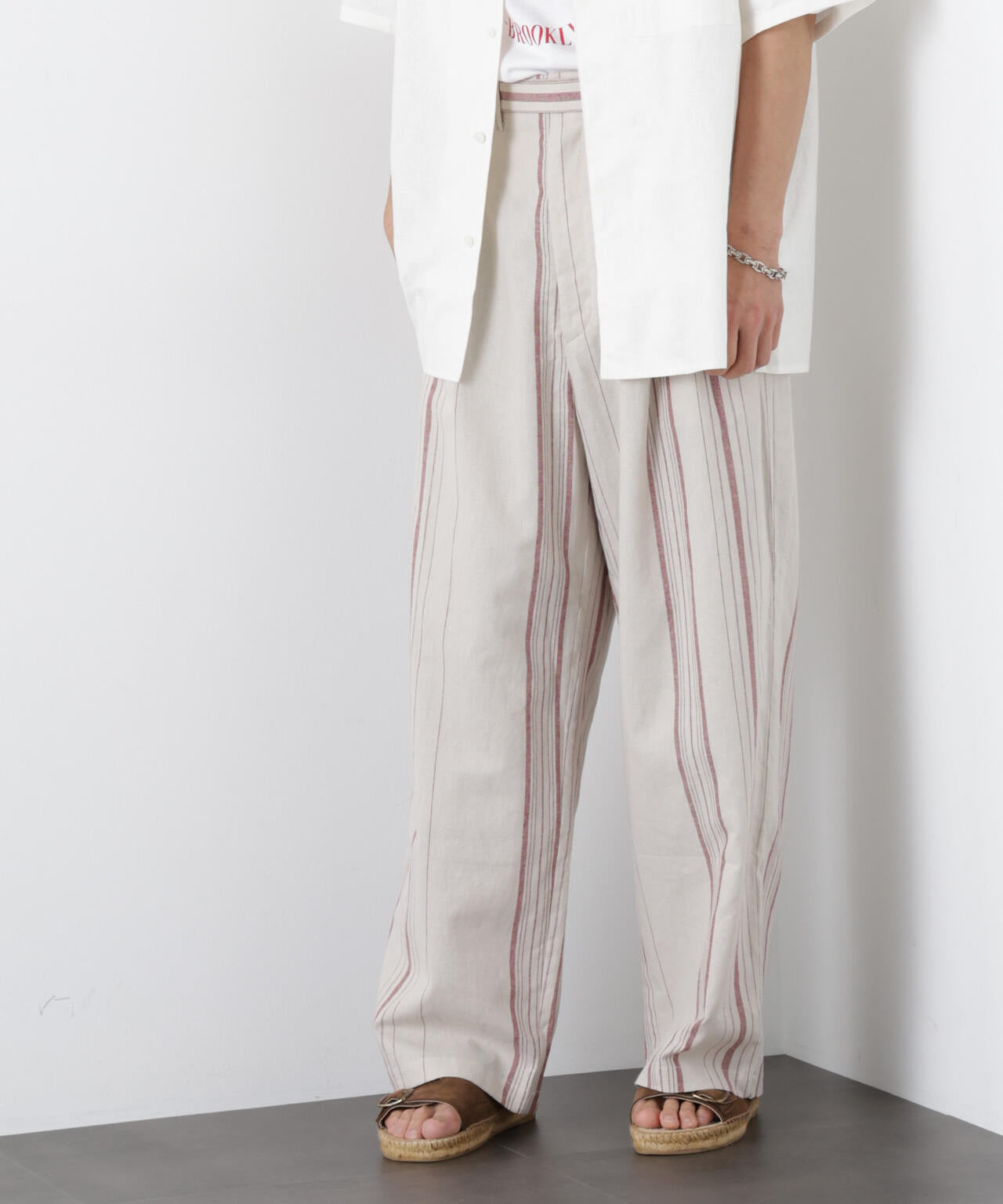 「FRENCH LINEN」 ストライプスラックス 6686127218