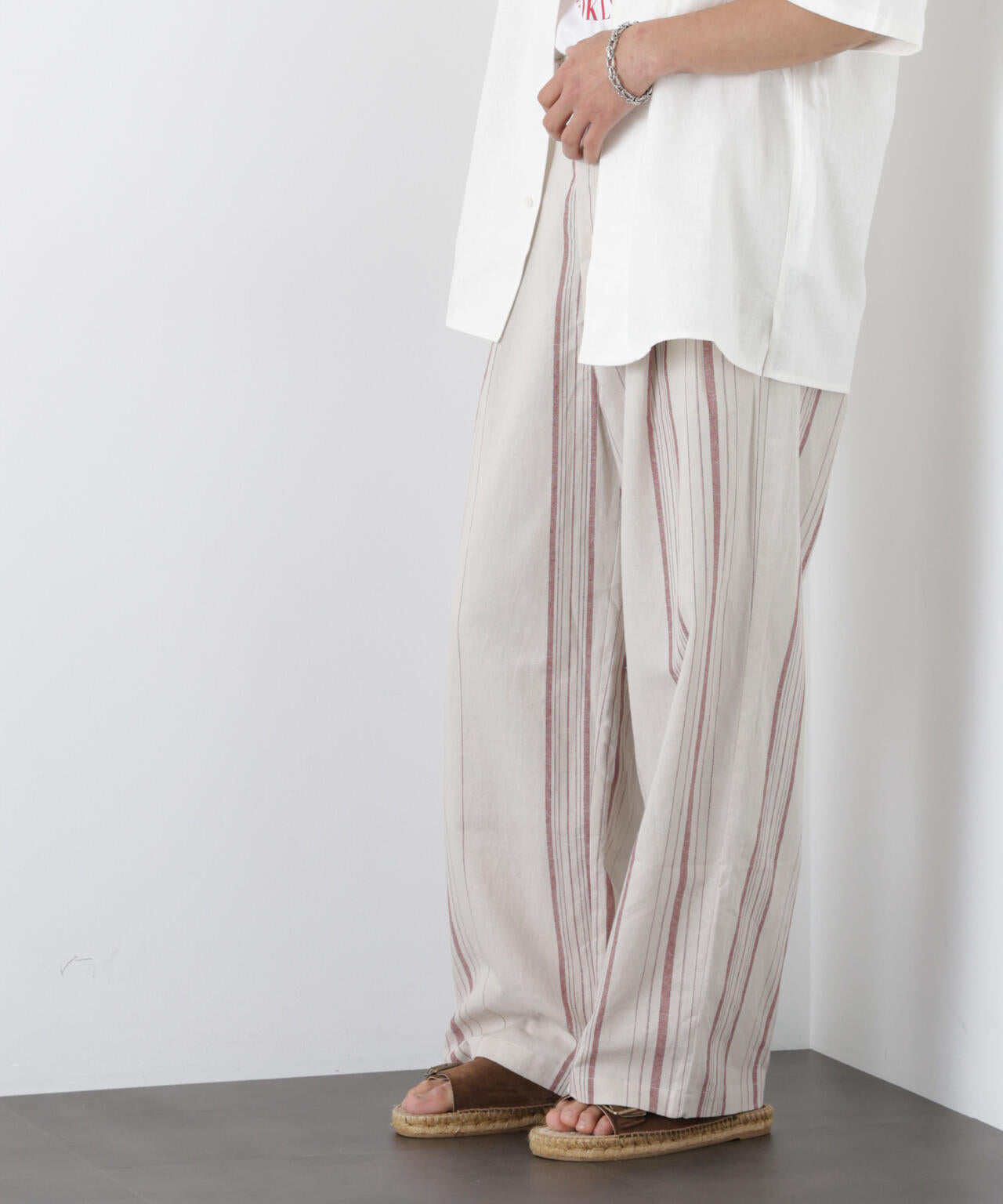 「FRENCH LINEN」 ストライプスラックス 6686127218