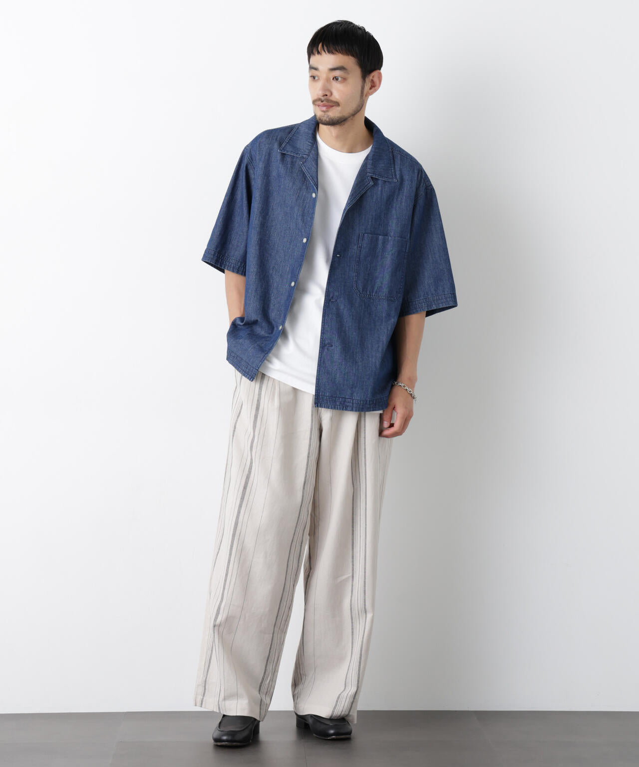 「FRENCH LINEN」 ストライプスラックス 6686127218