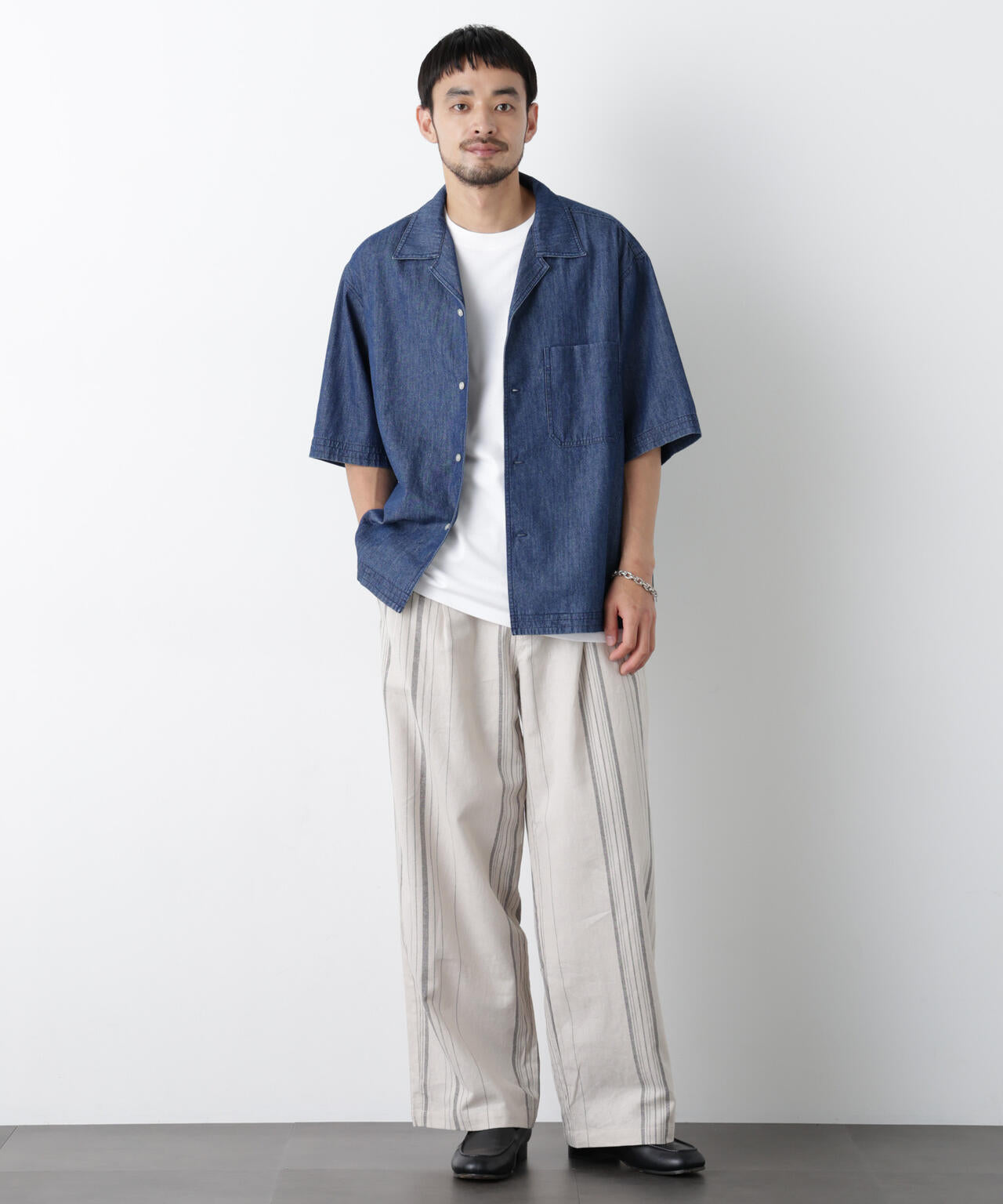 「FRENCH LINEN」 ストライプスラックス 6686127218