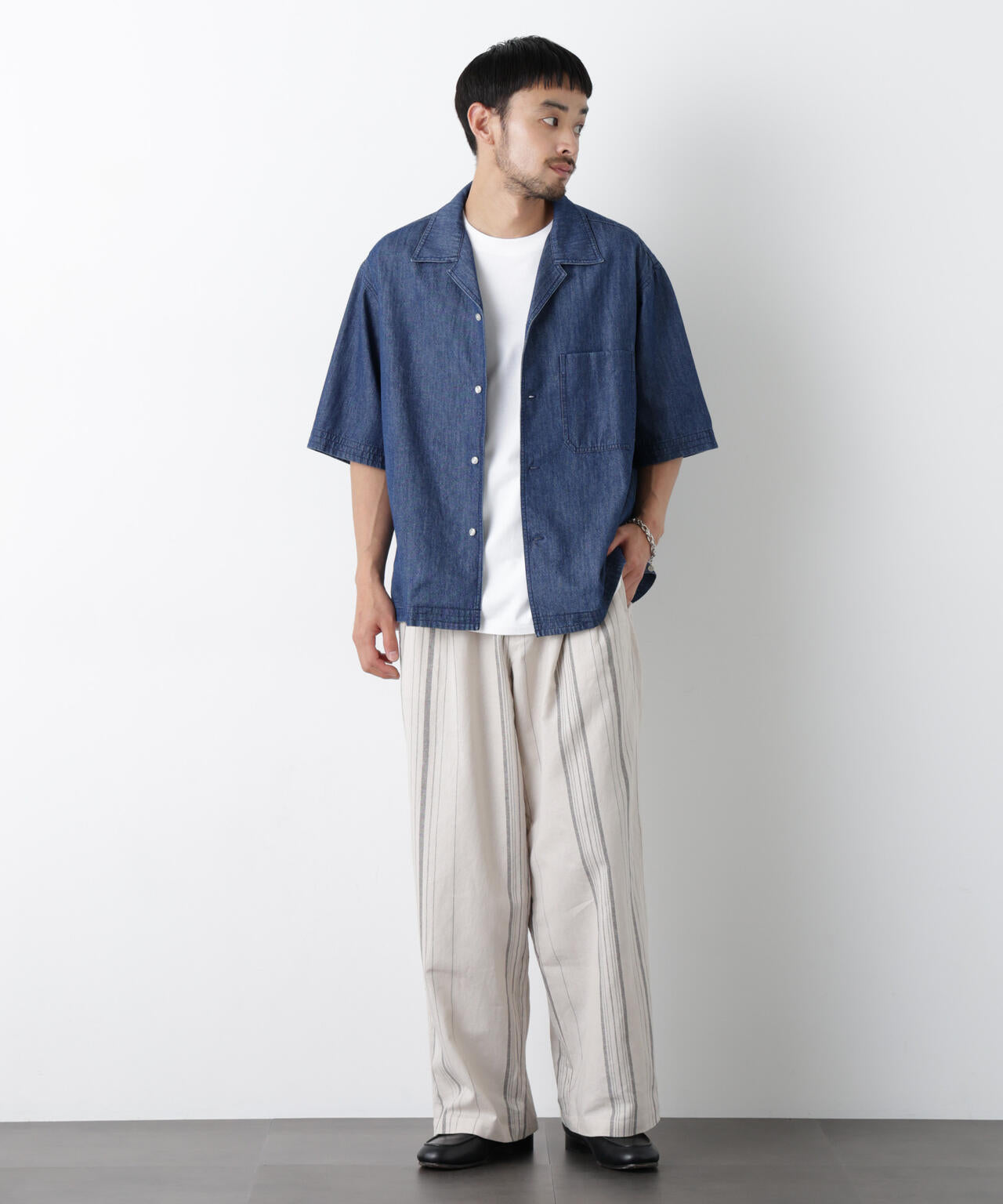 「FRENCH LINEN」 ストライプスラックス 6686127218