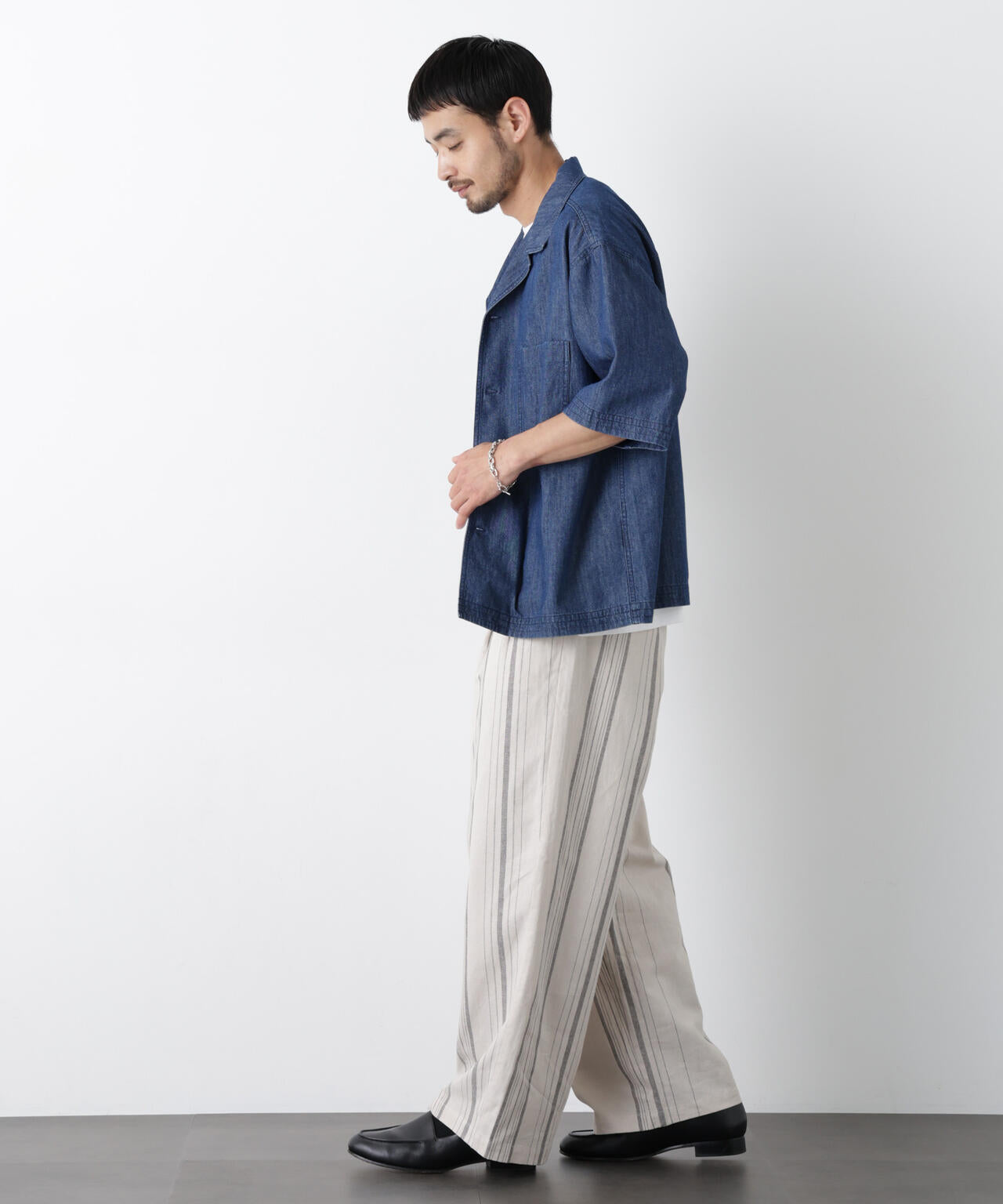 「FRENCH LINEN」 ストライプスラックス 6686127218