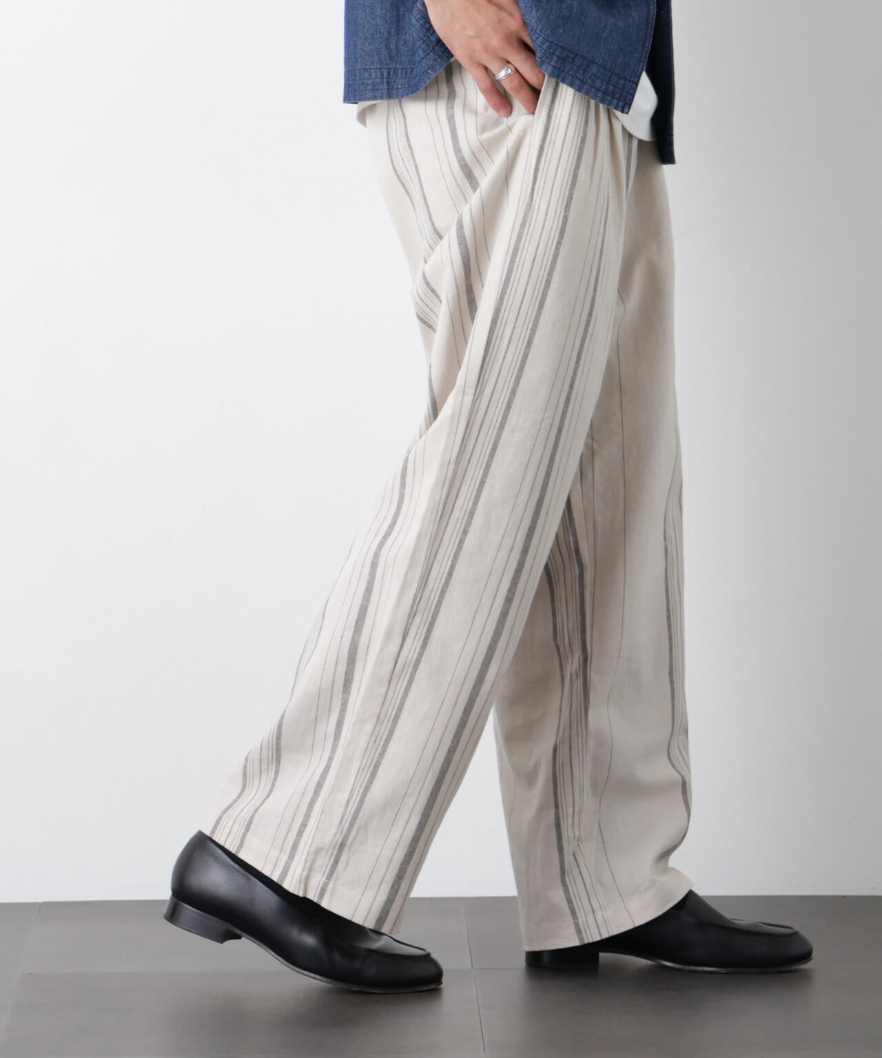 「FRENCH LINEN」 ストライプスラックス 6686127218