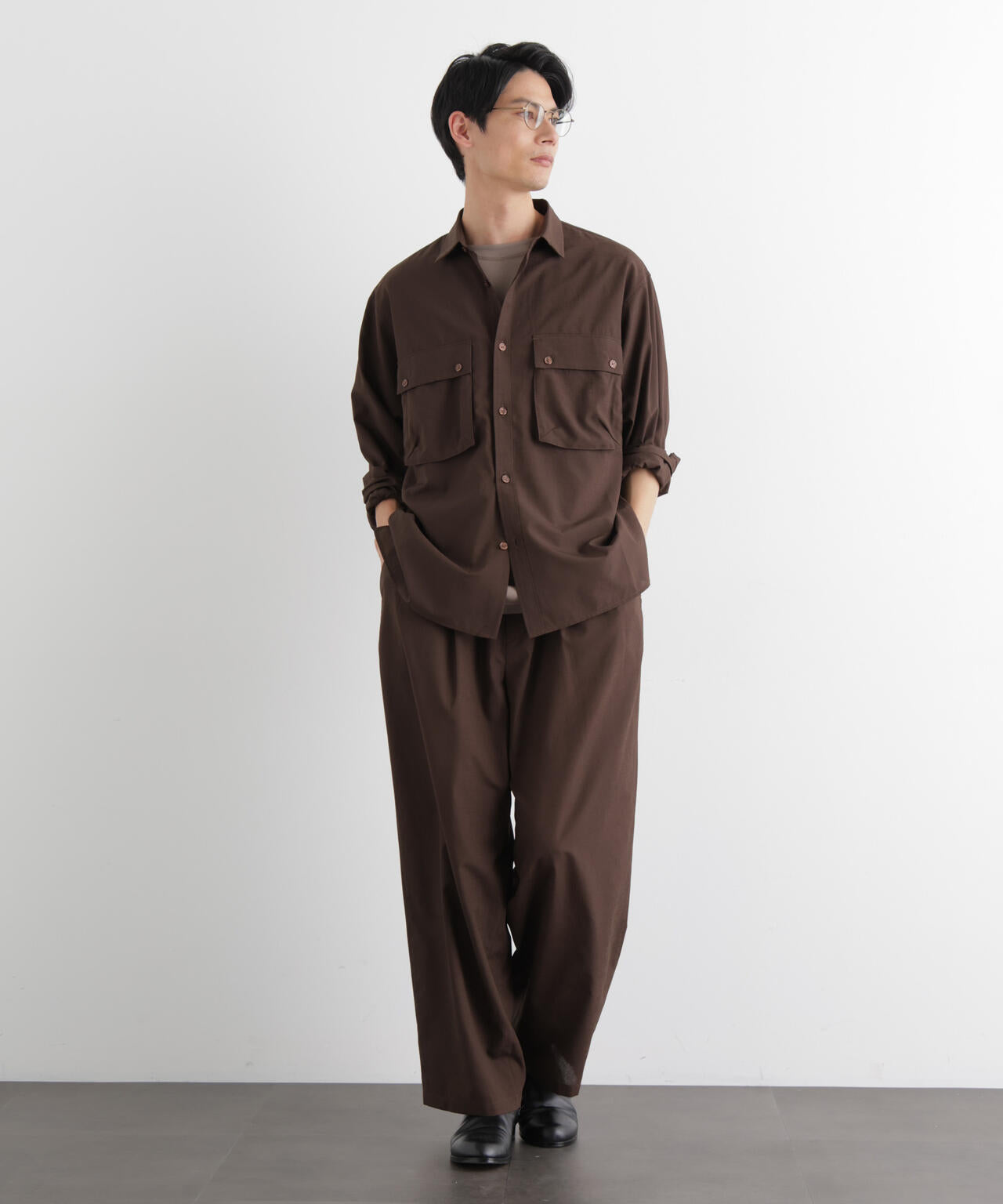 テクニカルリネンライク2タックイージースラックス/吸水速乾・接触冷感・UVカット(セットアップ可) 6686127221