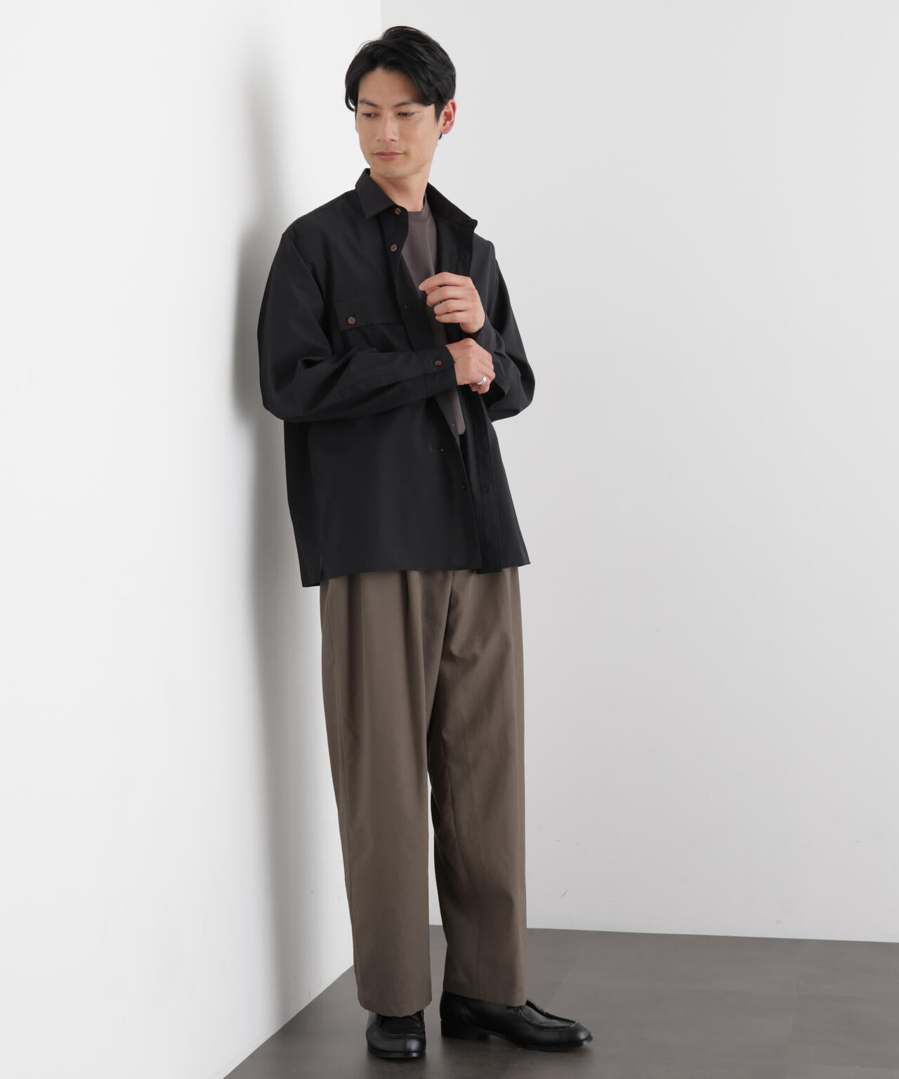 テクニカルリネンライク2タックイージースラックス/吸水速乾・接触冷感・UVカット(セットアップ可) 6686127221