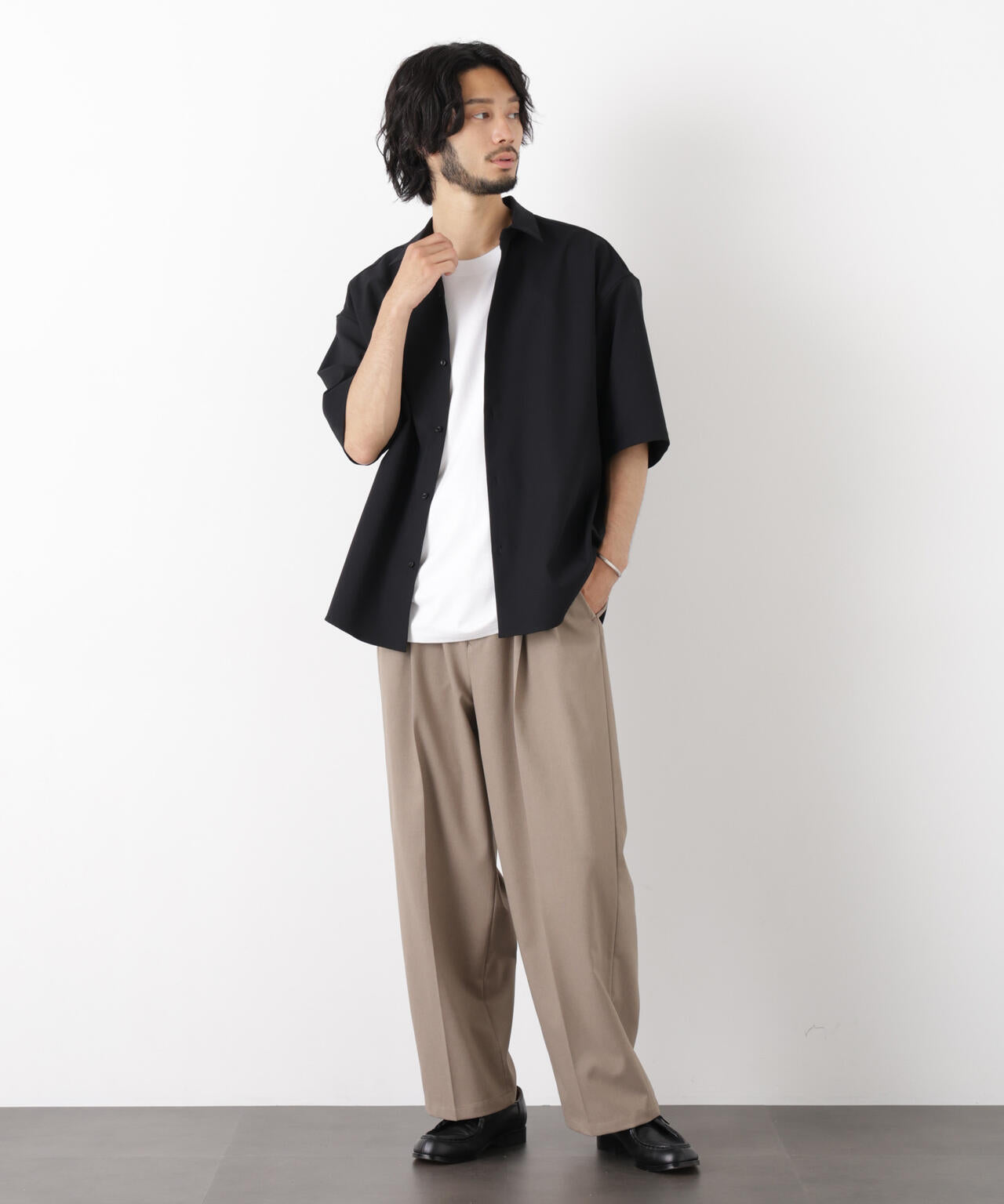 「OtoNANO」 大人のワイドパンツ Reflax(R) ドライオックス/吸水速乾(セットアップ可) 6686127233