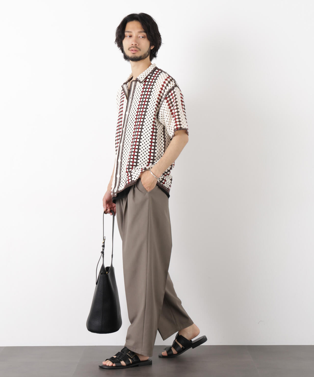 「OtoNANO」 大人のワイドパンツ Reflax(R) ドライオックス/吸水速乾(セットアップ可) 6686127233