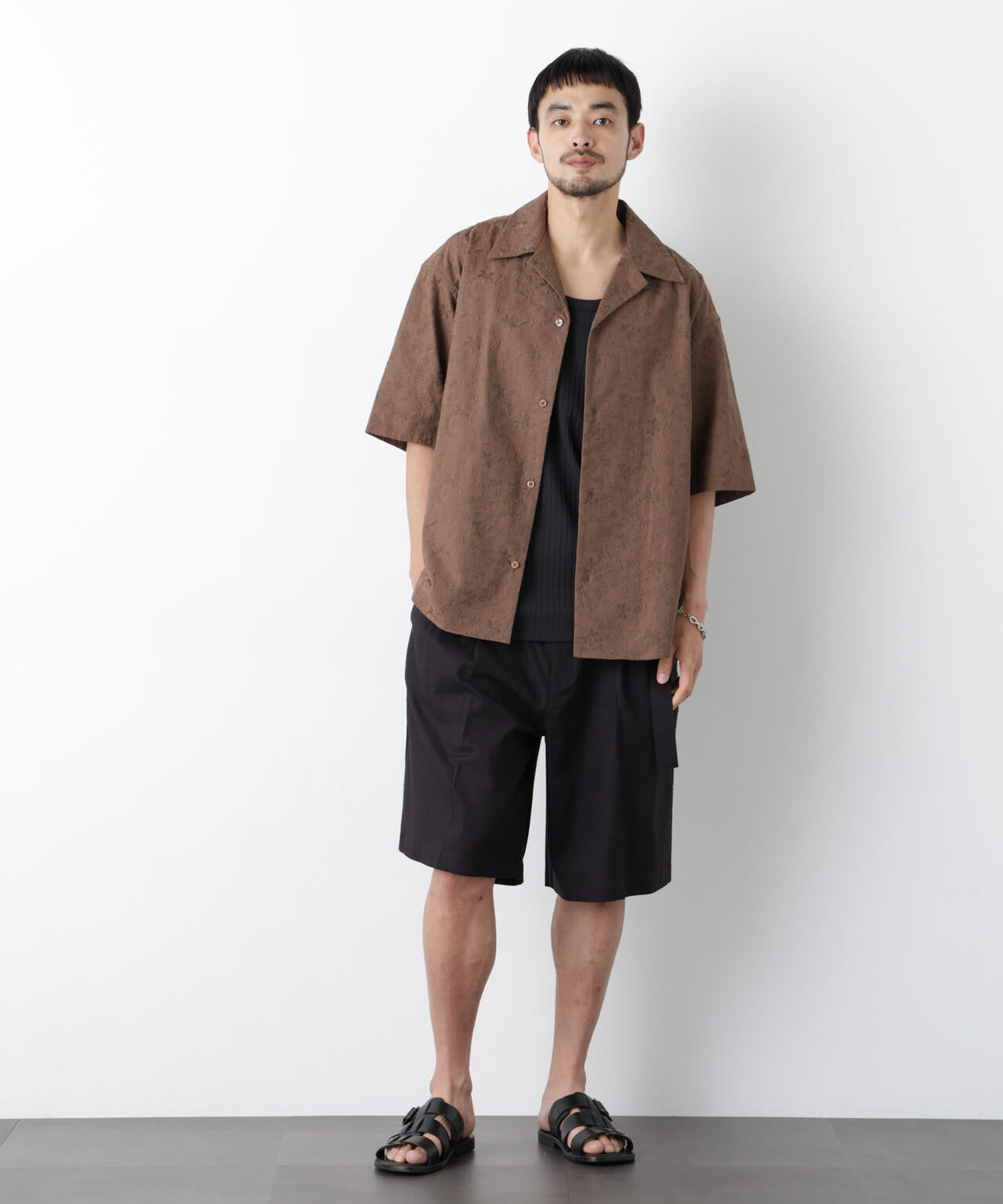 「FRENCH LINEN」 ベルテッドワイドショーツ 6686128201