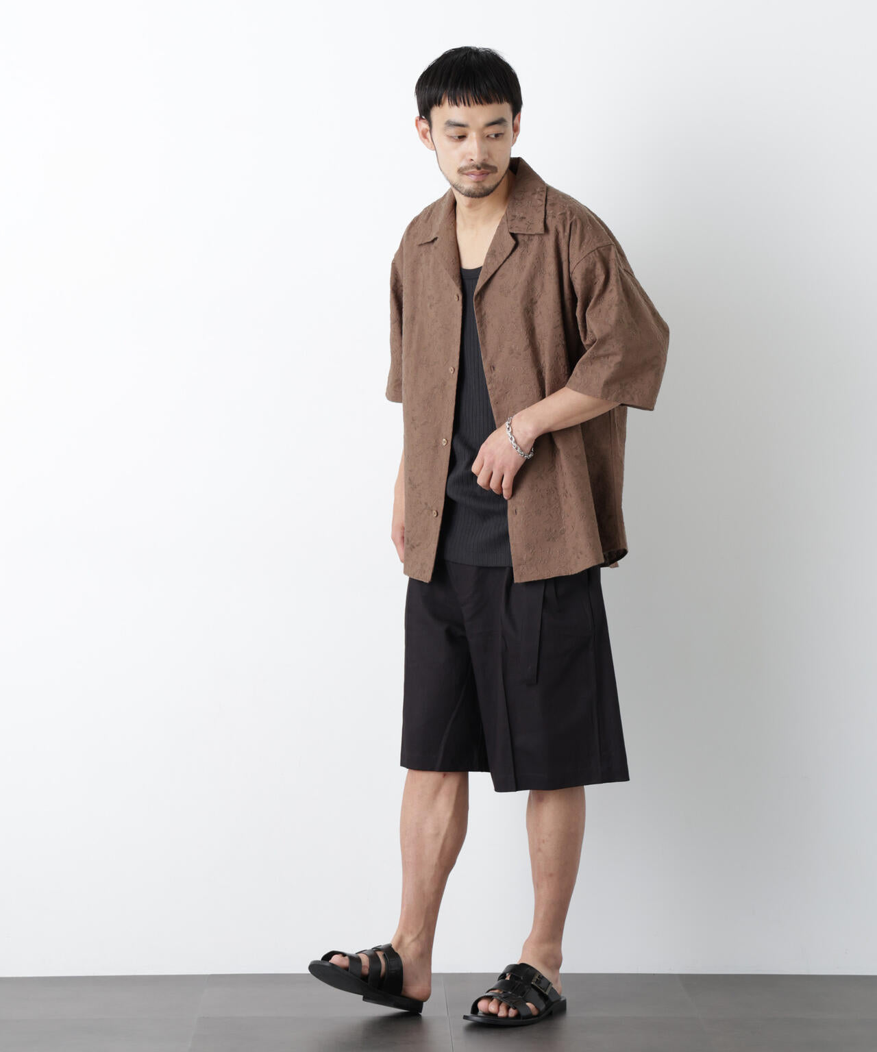 「FRENCH LINEN」 ベルテッドワイドショーツ 6686128201