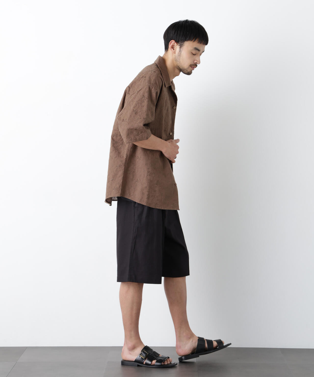 「FRENCH LINEN」 ベルテッドワイドショーツ 6686128201