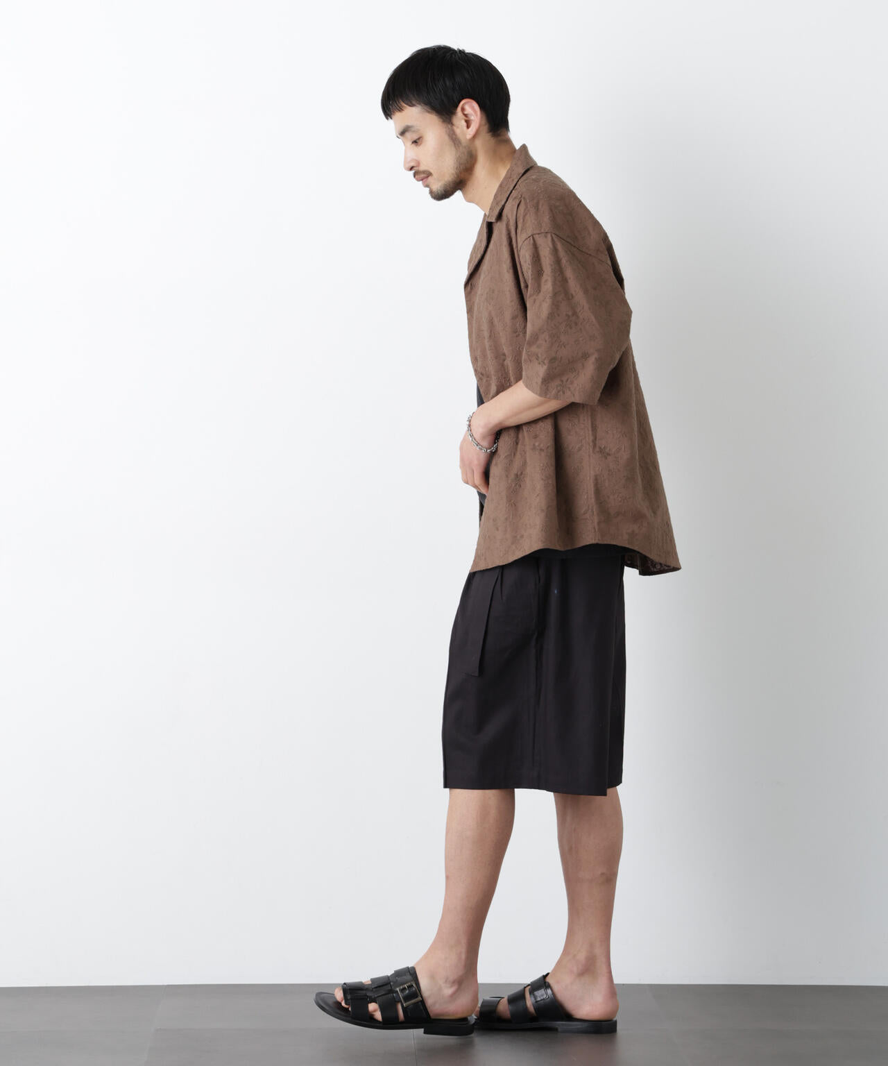「FRENCH LINEN」 ベルテッドワイドショーツ 6686128201